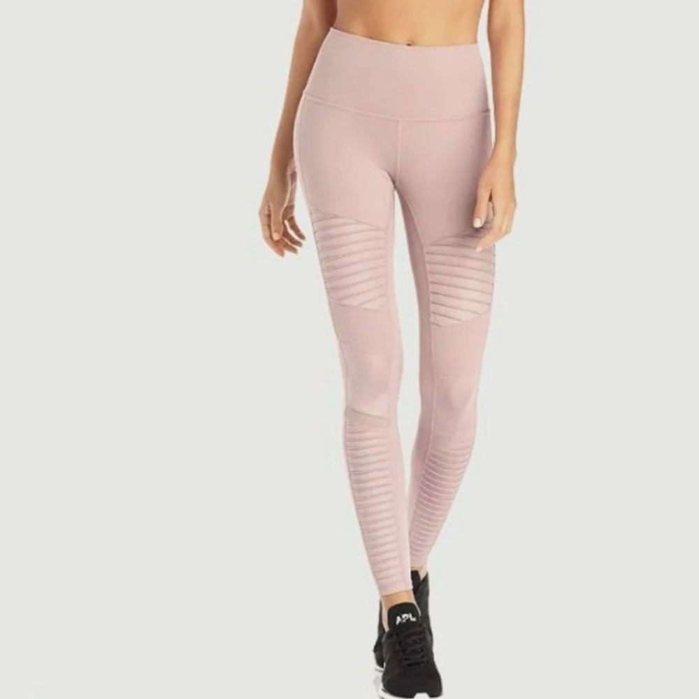 ALO Yoga High Waist Moto Leggings Soft Pink Large